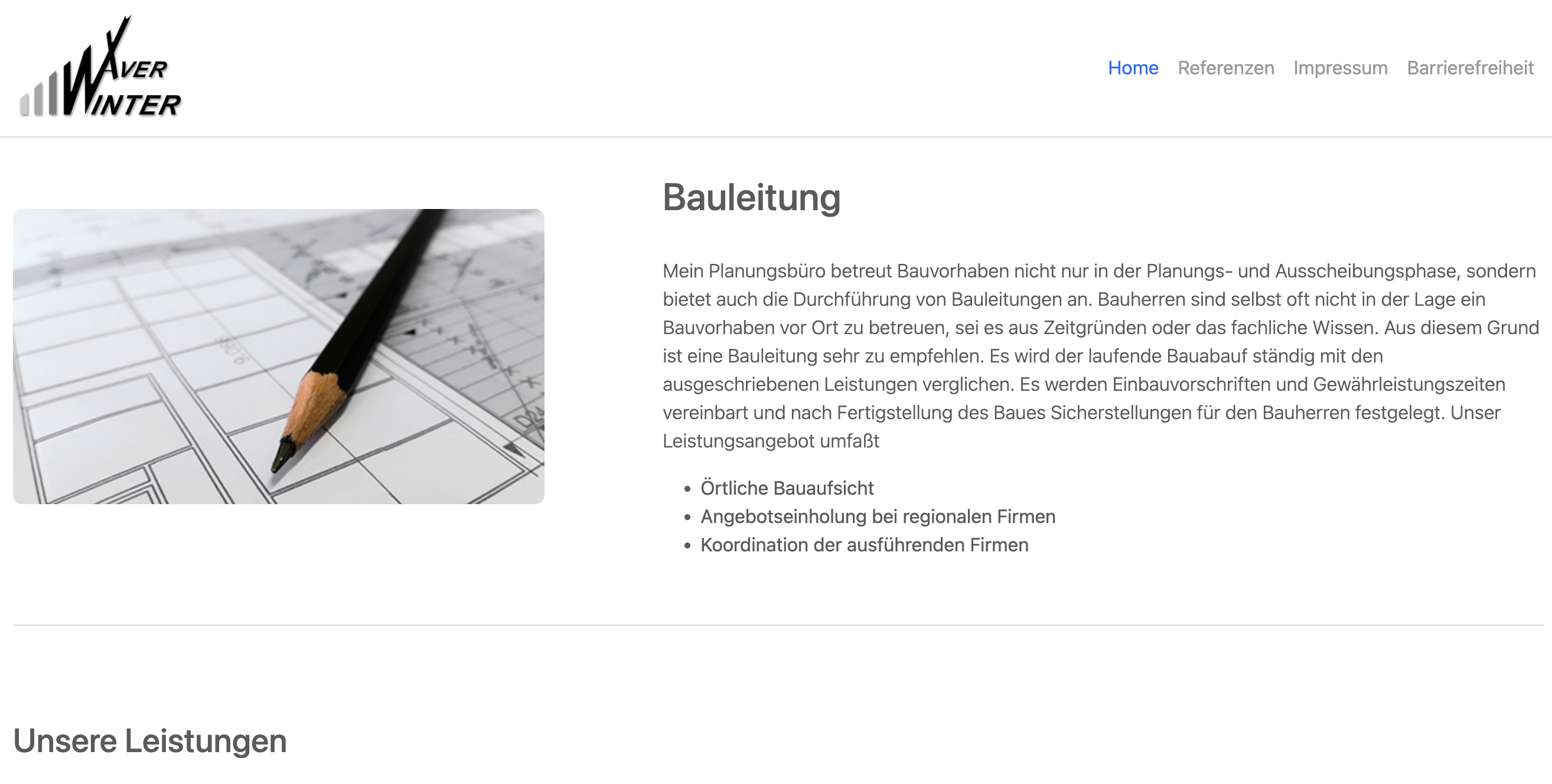 Homepage von Plaungsbüro Winter